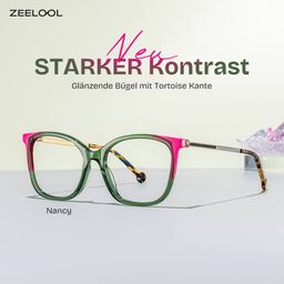 Nancy Grün-Rosa Quadratisch Brille0