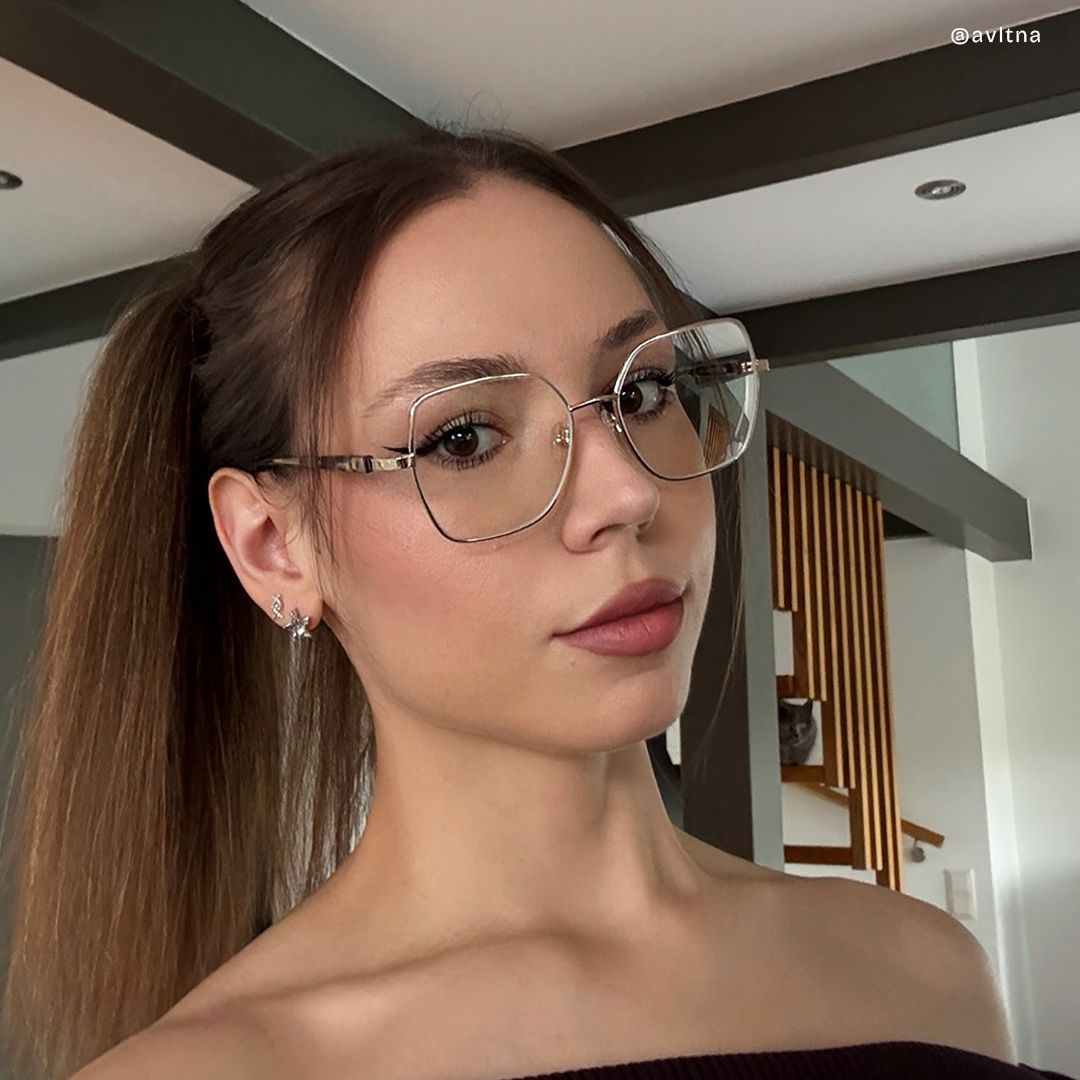 Billie Gold Geometrisch Gemischte-Materialien Brille9