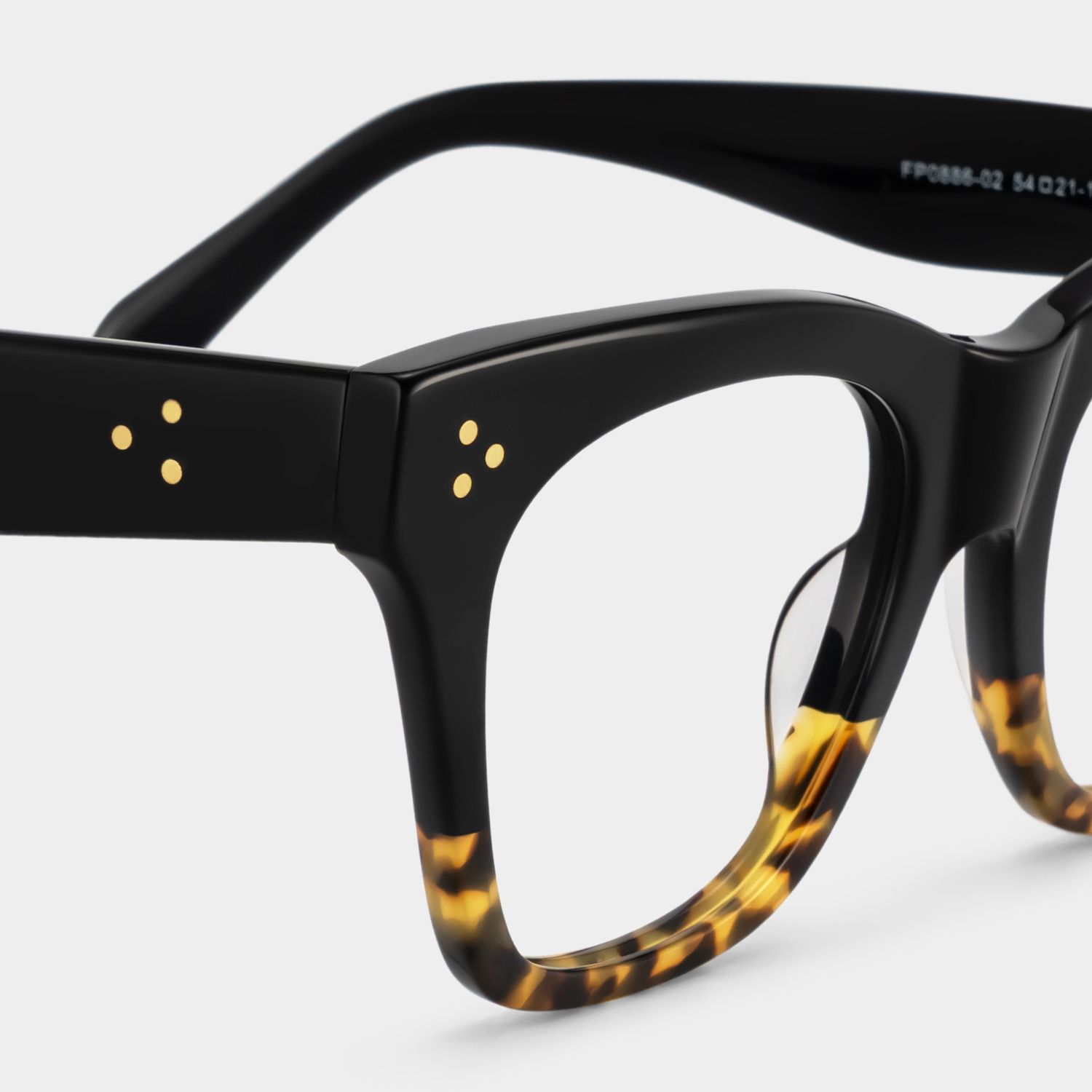 Tandy Tortoise Schwarz Rechteckige Brille4