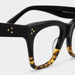 Tandy Tortoise Schwarz Rechteckige Brille4