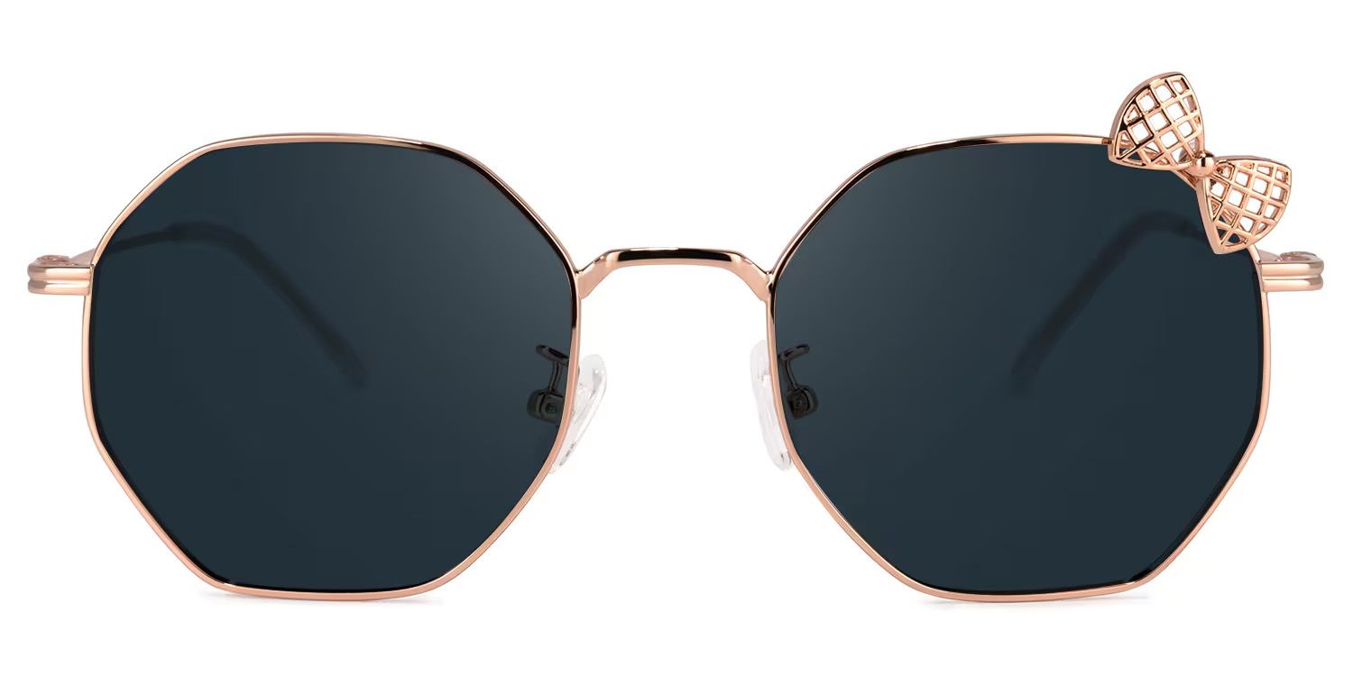 Kaitlyn Metal Rosa-Gold Geometric Sonnenbrille | ZEELOOL0