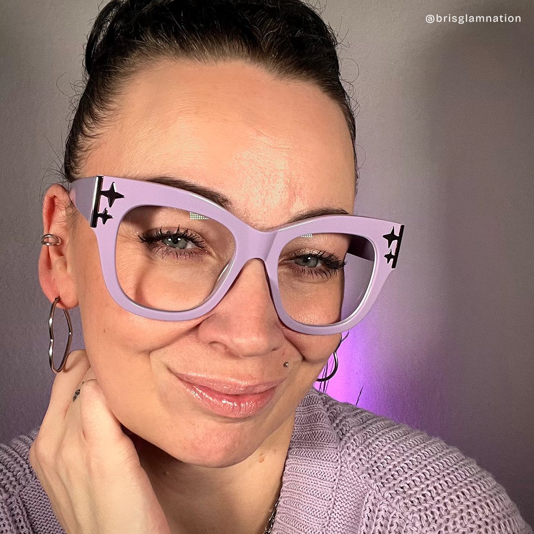 Minfia Lila Quadratisch Acetat Brille5