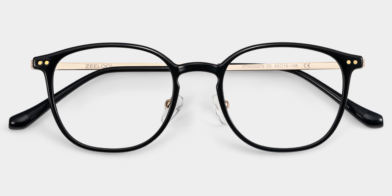 Mira Schwarz Oval Brille2