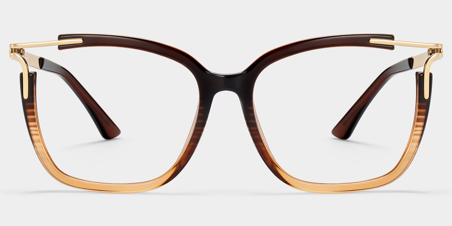 Nuriama Braun Klar Cateye Brille2