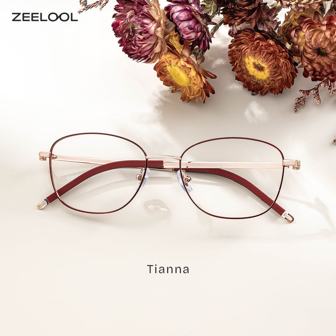 Tianna Rot Rechteckig Brille1