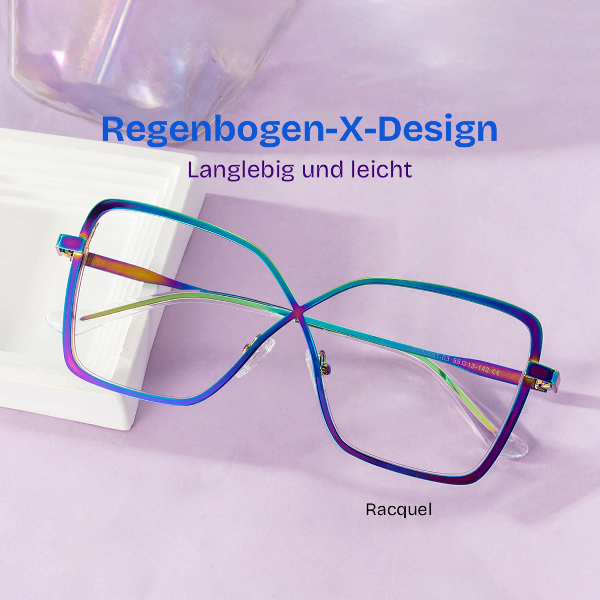 Racquel Bunt Quadratisch Metall Brille0