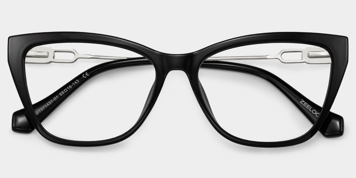Celeste Schwarz Cateye Brille3
