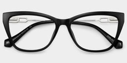 Celeste Schwarz Cateye Brille3