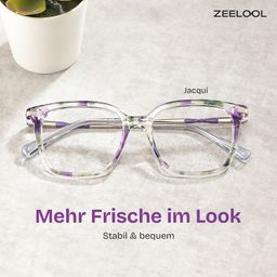 Jacqui Lila-Grün Quadratisch Brille1