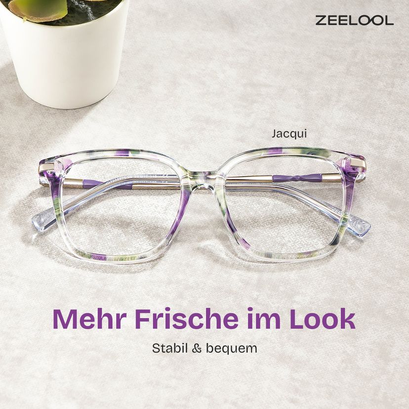 Jacqui Lila-Grün Quadratisch Brille