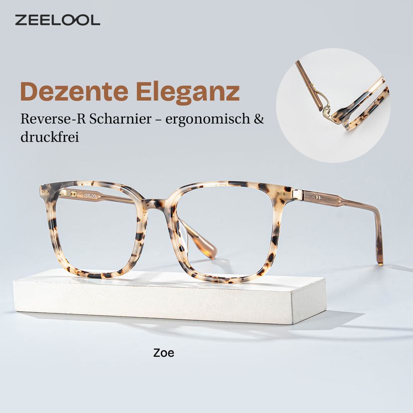 Zoe Tortoise Quadratisch Brille
