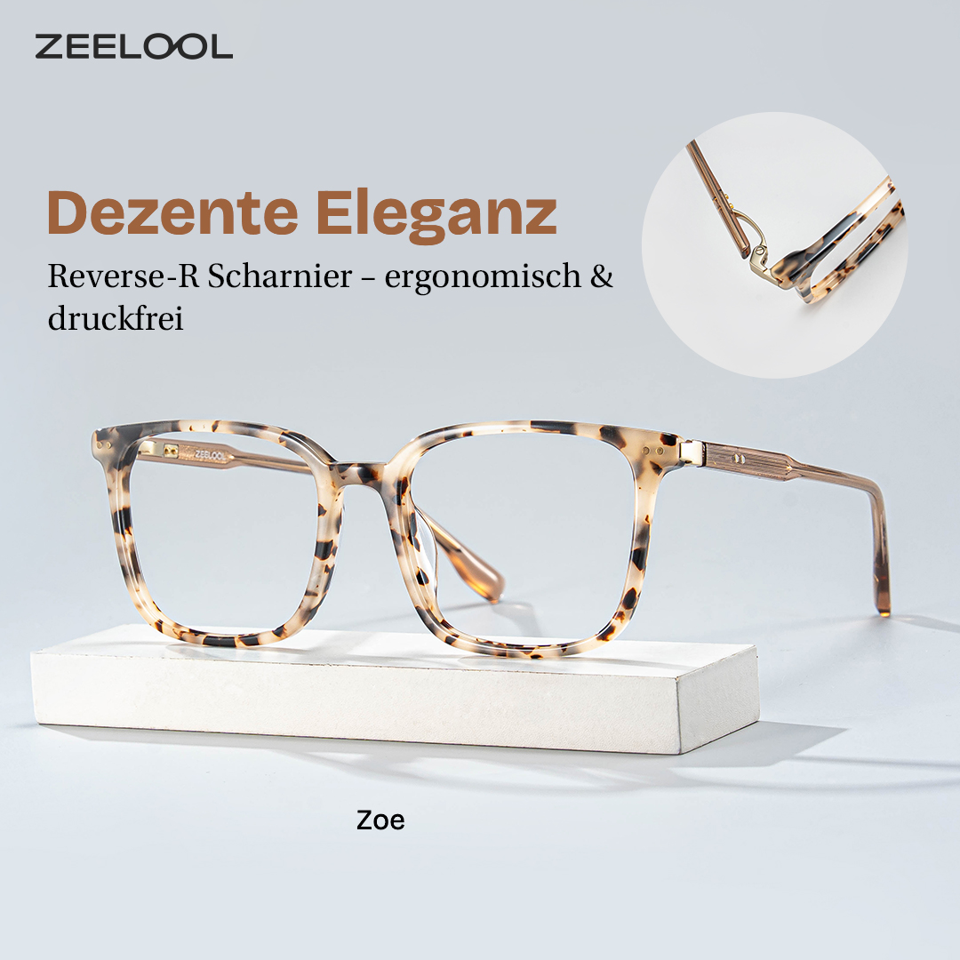 ZEELOOL Zoe Tortoise Quadratisch Brille