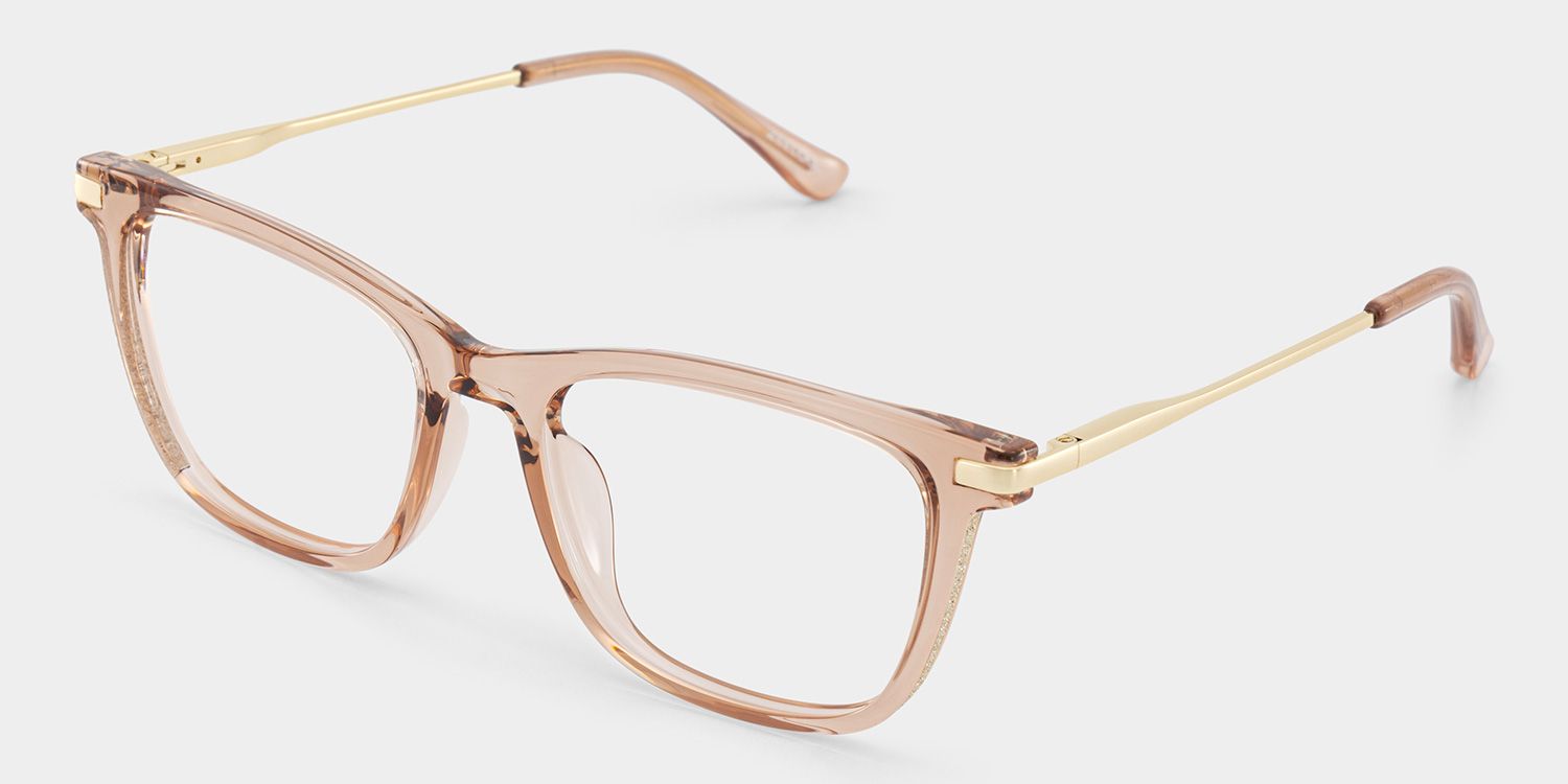 Selena Beige Rechteckig Brille2