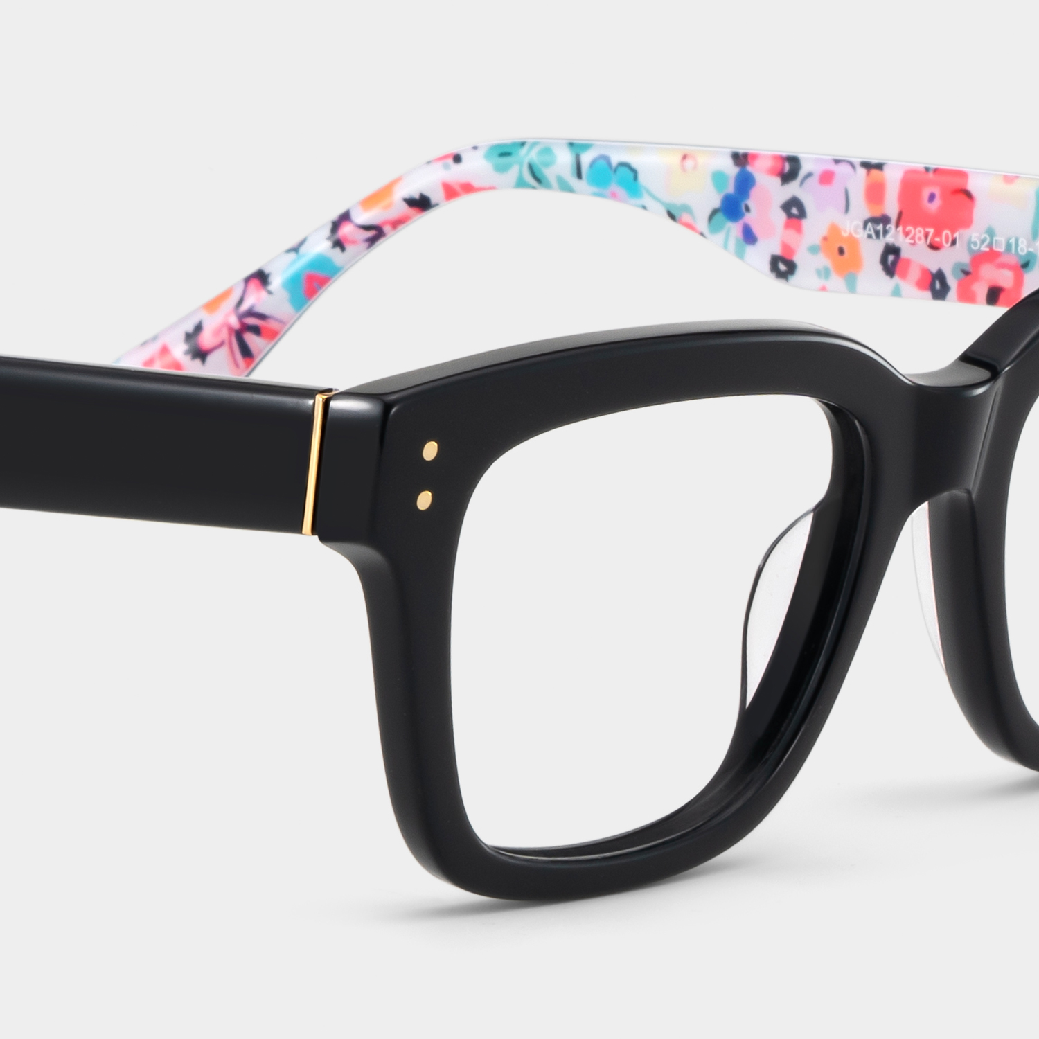 Zinnia Schwarz Rechteckig Brille7