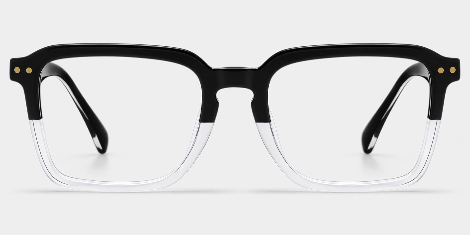 Vickerie Dünne Schwarz-Transparente Brille im quadratischen Design | Zeelool1