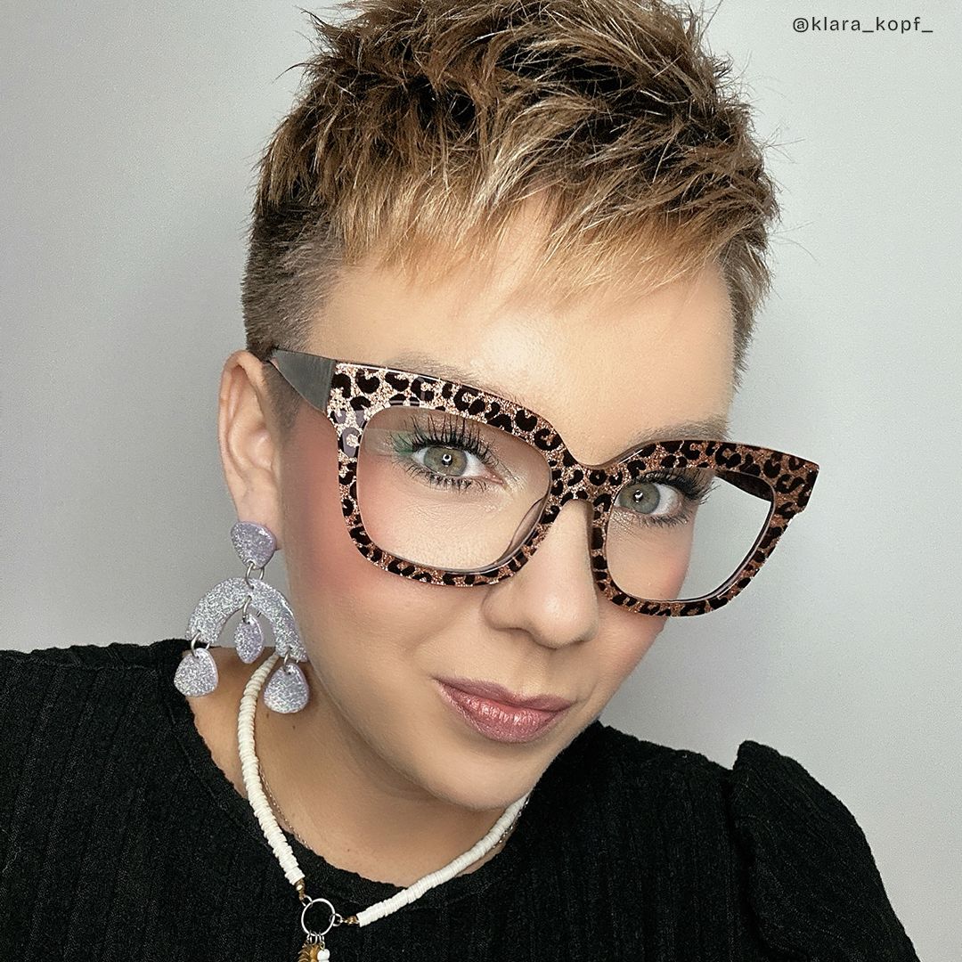 Yaniska Braun-Leo Quadratisch Acetat Brille7