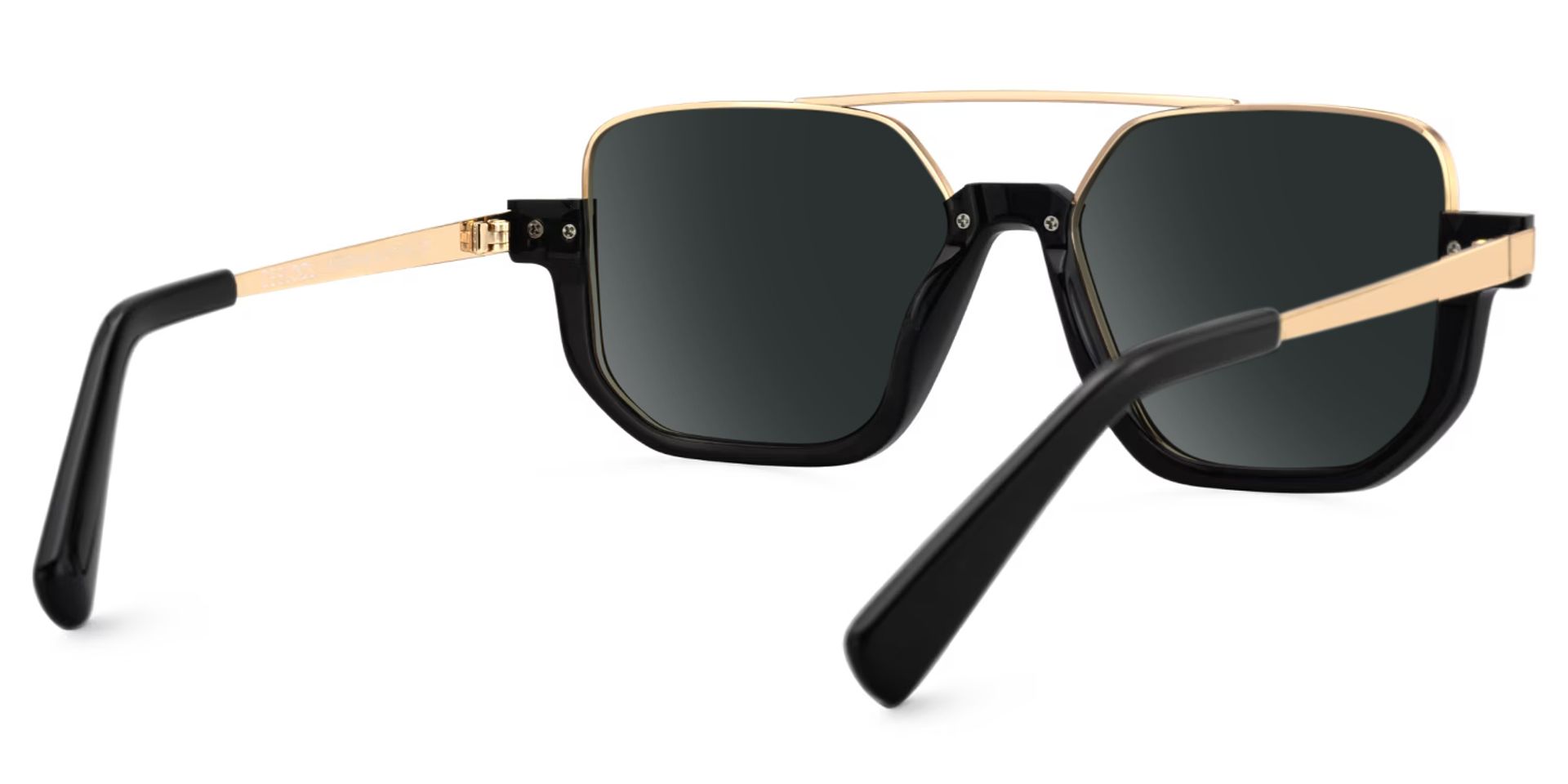 Oromiya Schwarz-Gold Pilot Gemischte-Materialien Brille3