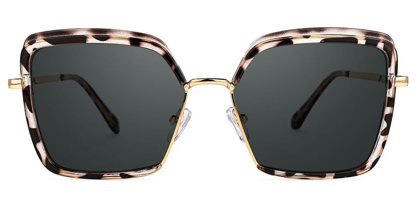 Chris Schwarz-Tortoise Quadratisch Sonnenbrille