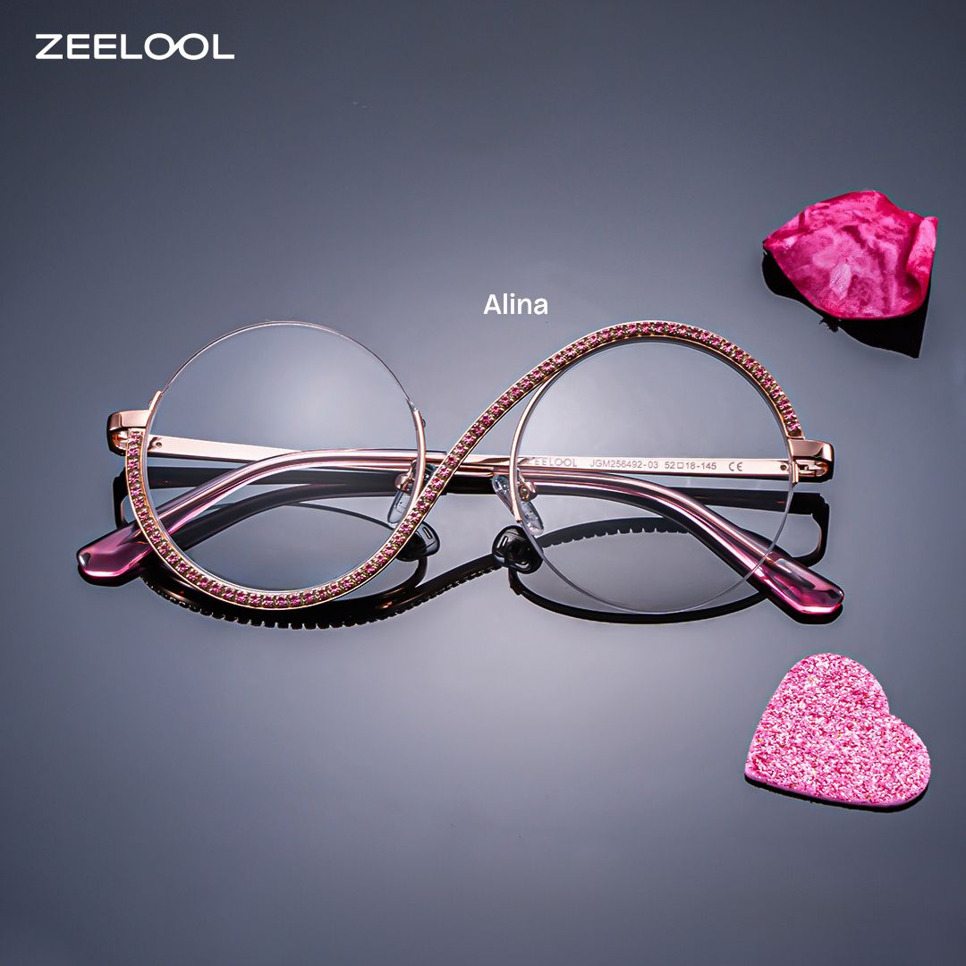 Alina Rosa Rund Metall Brille0