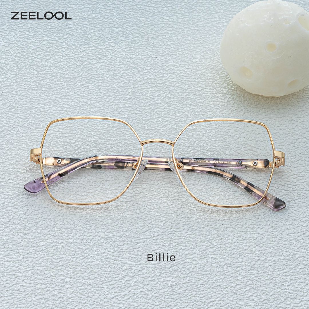 Billie Gold Geometrisch Gemischte-Materialien Brille1