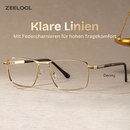 Denny Gold Rechteckig Brille0