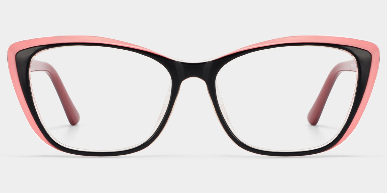 Fidelia Schwarz-Rosa Cateye Brille0