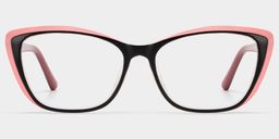 Fidelia Schwarz-Rosa Cateye Brille0