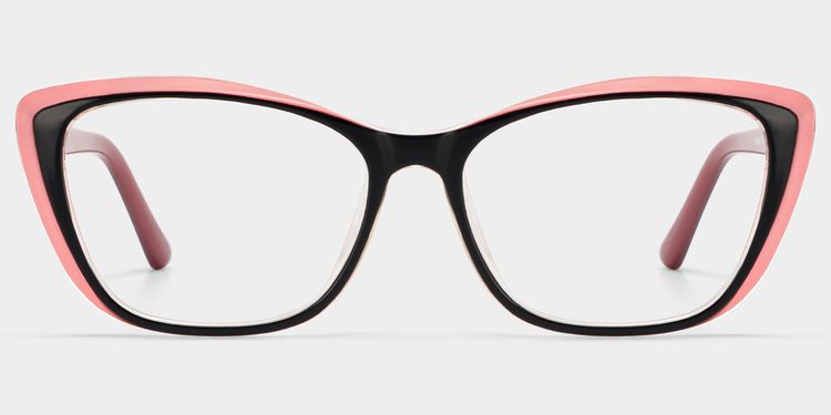Fidelia Schwarz-Rosa Cateye Brille