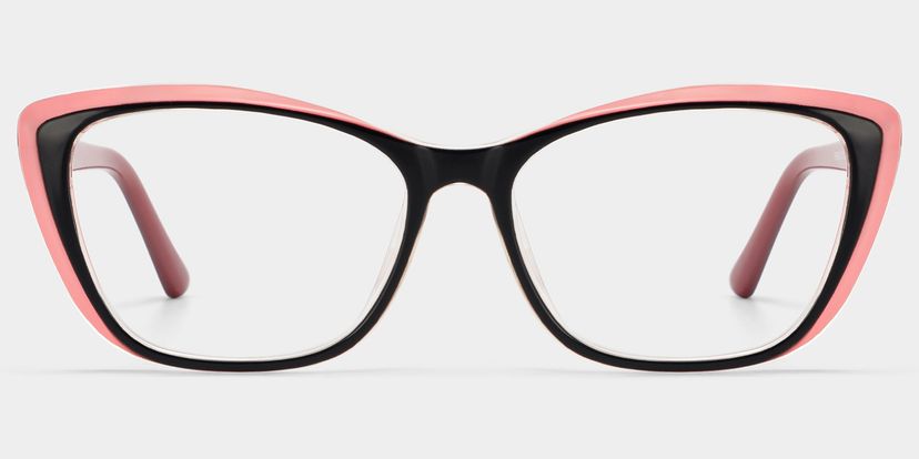 Fidelia Schwarz-Rosa Cateye Brille