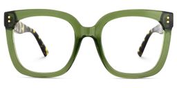 Ebony Grün-Tortoise Quadratisch Brille0