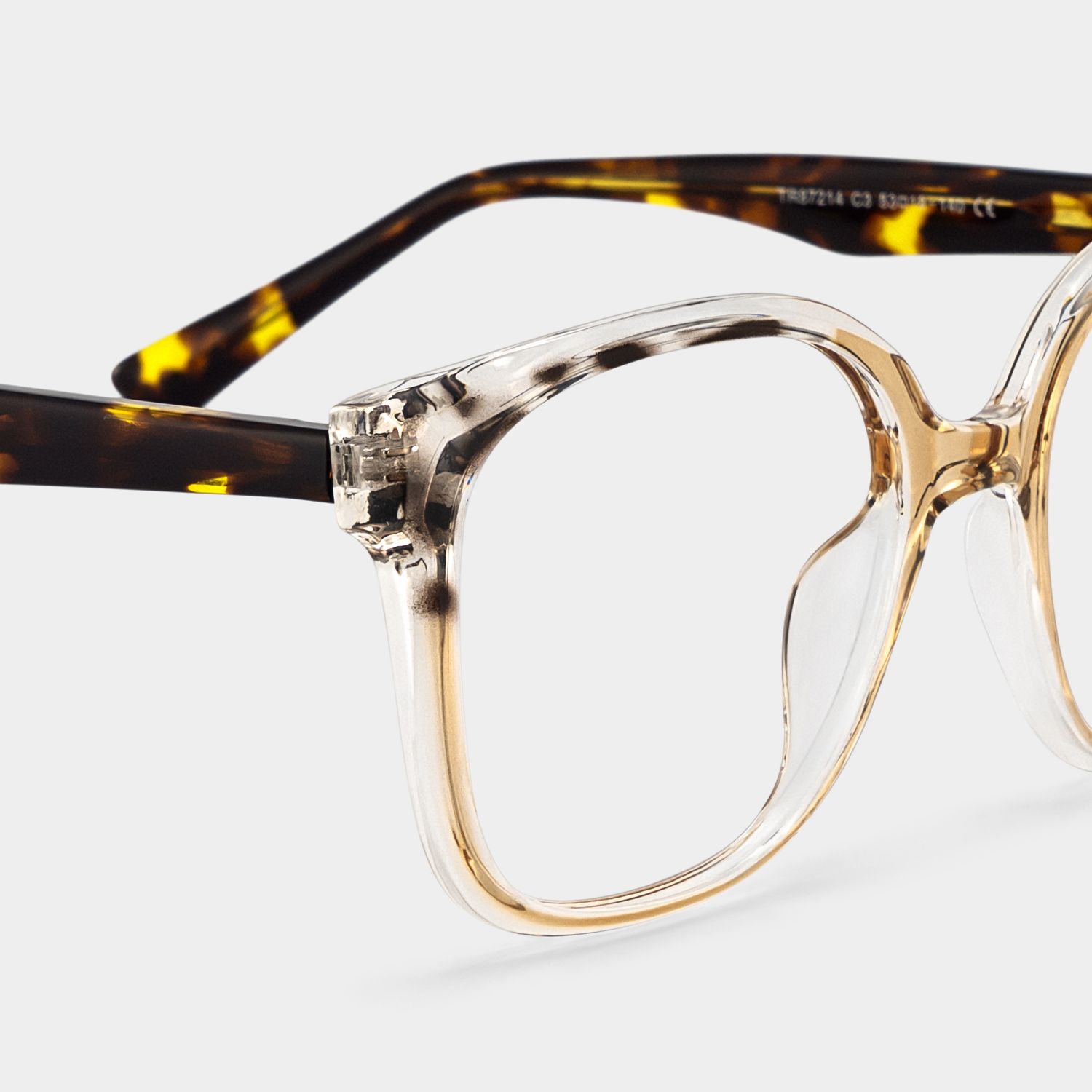 Siner Beige Quadratisch Brille5
