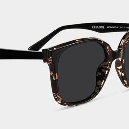 Siner Schwarz-Tortoise Quadratisch Sonnenbrille4