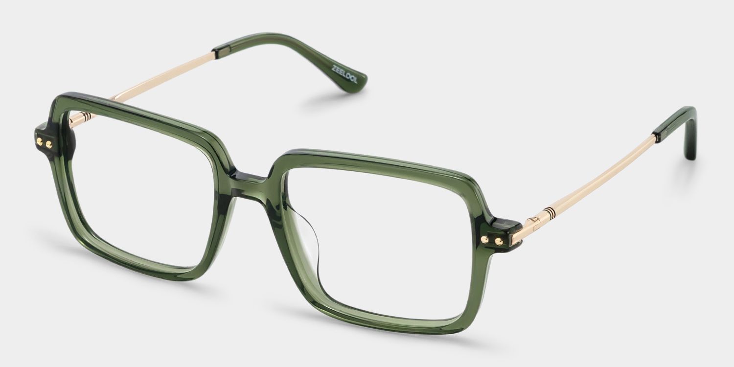 Asher Grün Rechteckig Brille3