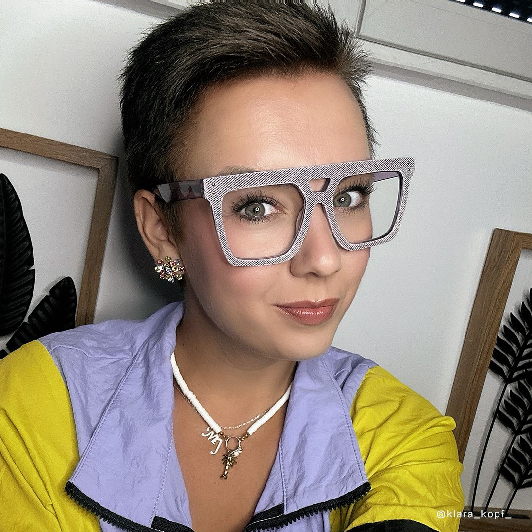 Rubin Lila Quadratisch Acetat Brille4