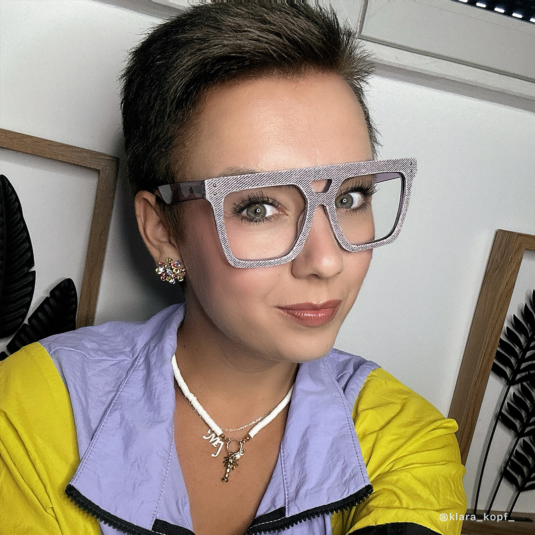 ZEELOOL Rubin Lila Quadratisch Brille
