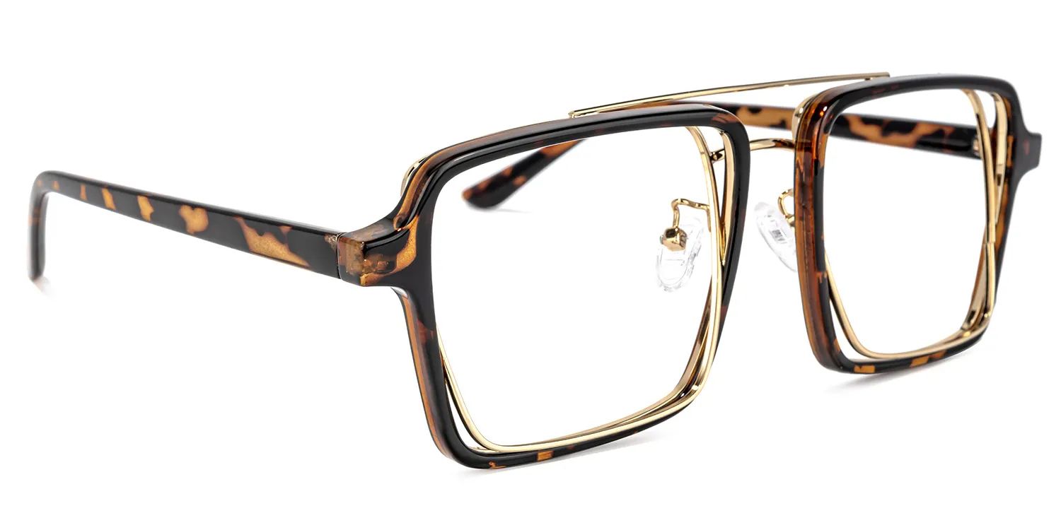 Nellie Tortoise-Gold Pilot Brille2