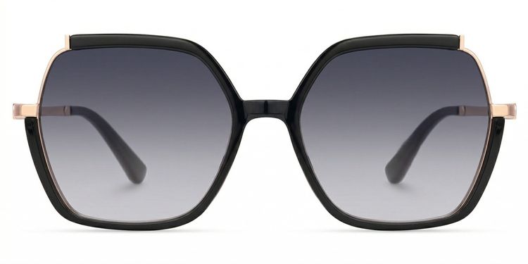 Yulisa Schwarz Quadratisch Sonnenbrille