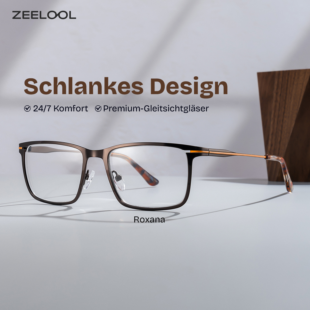 ZEELOOL Roxana Braun Rechteckig Brille