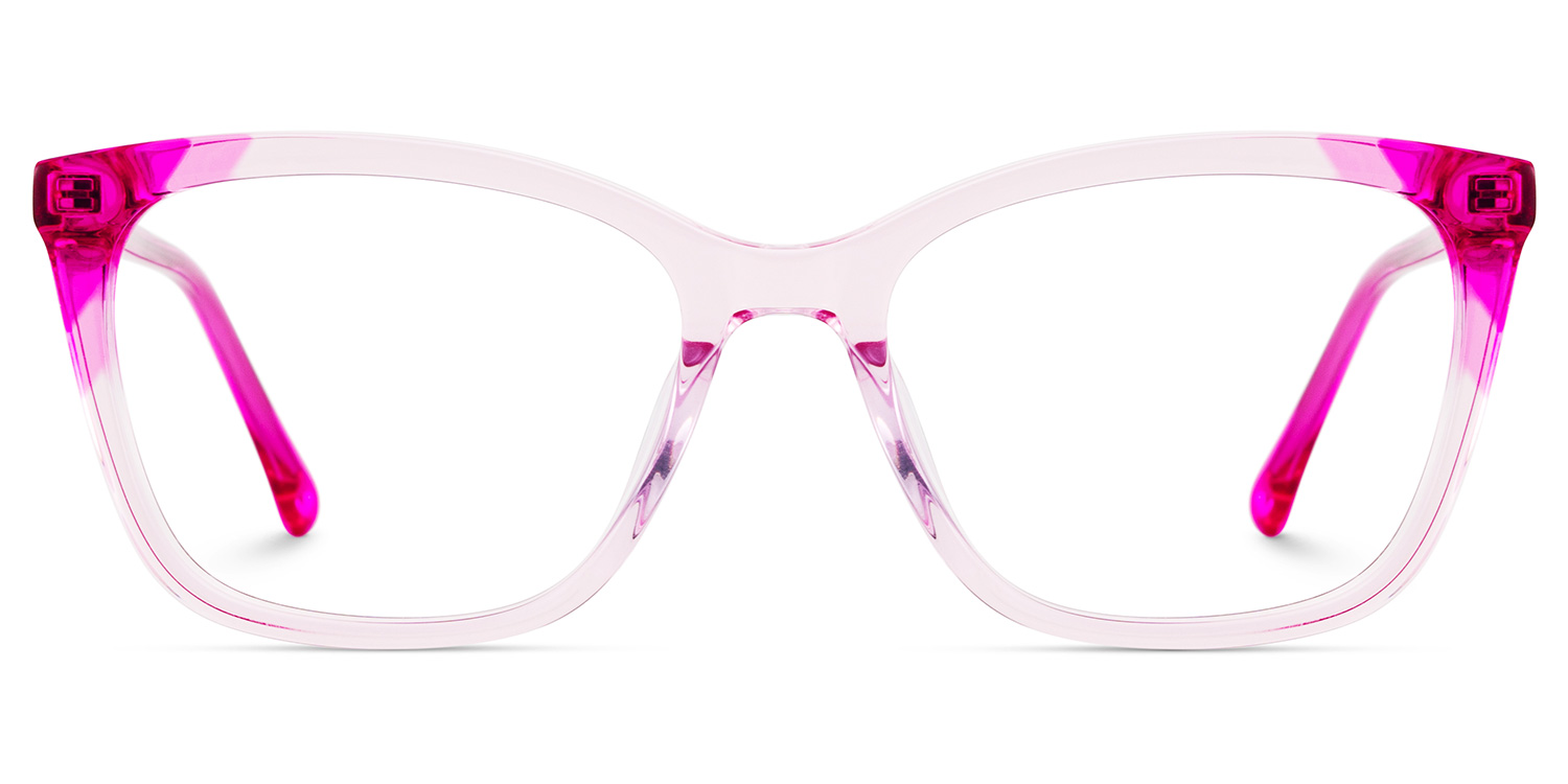 Juno Rosa Rechteckig Brille gutes Bild