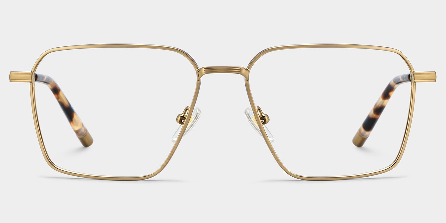 Ashley Braune Quadratische Brille aus Materialmix | ZEELOOL3