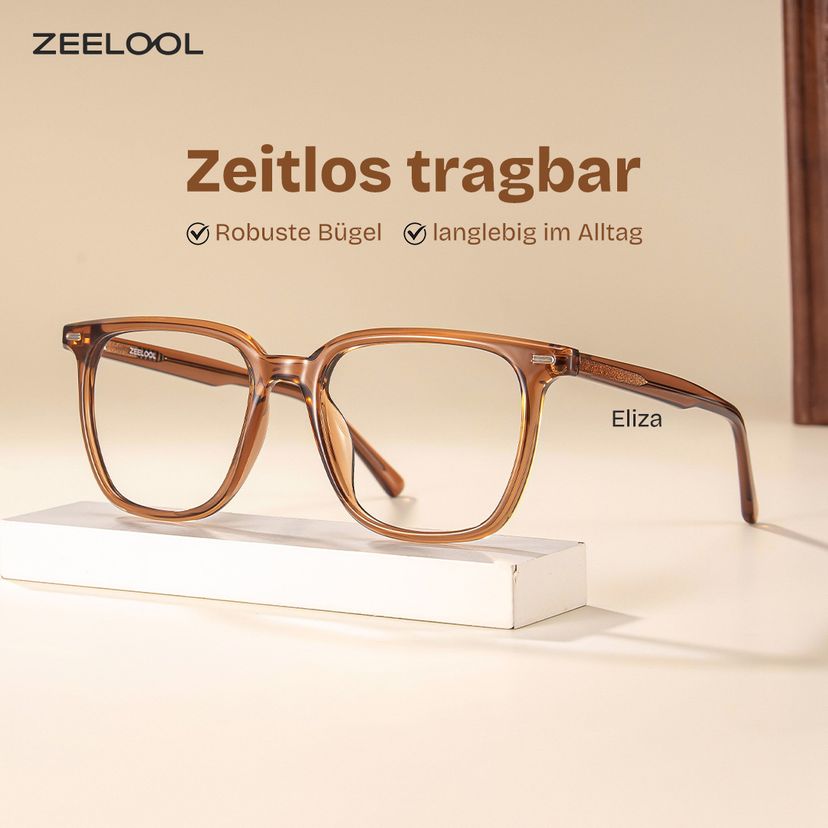 Eliza Braun Quadratisch Brille
