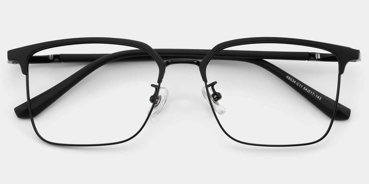 Tait Schwarz Rechteckig Brille2