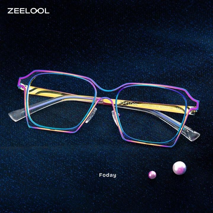 Foday Korrektionsbrille mit irisierendem Gestell in geometrischer Form2