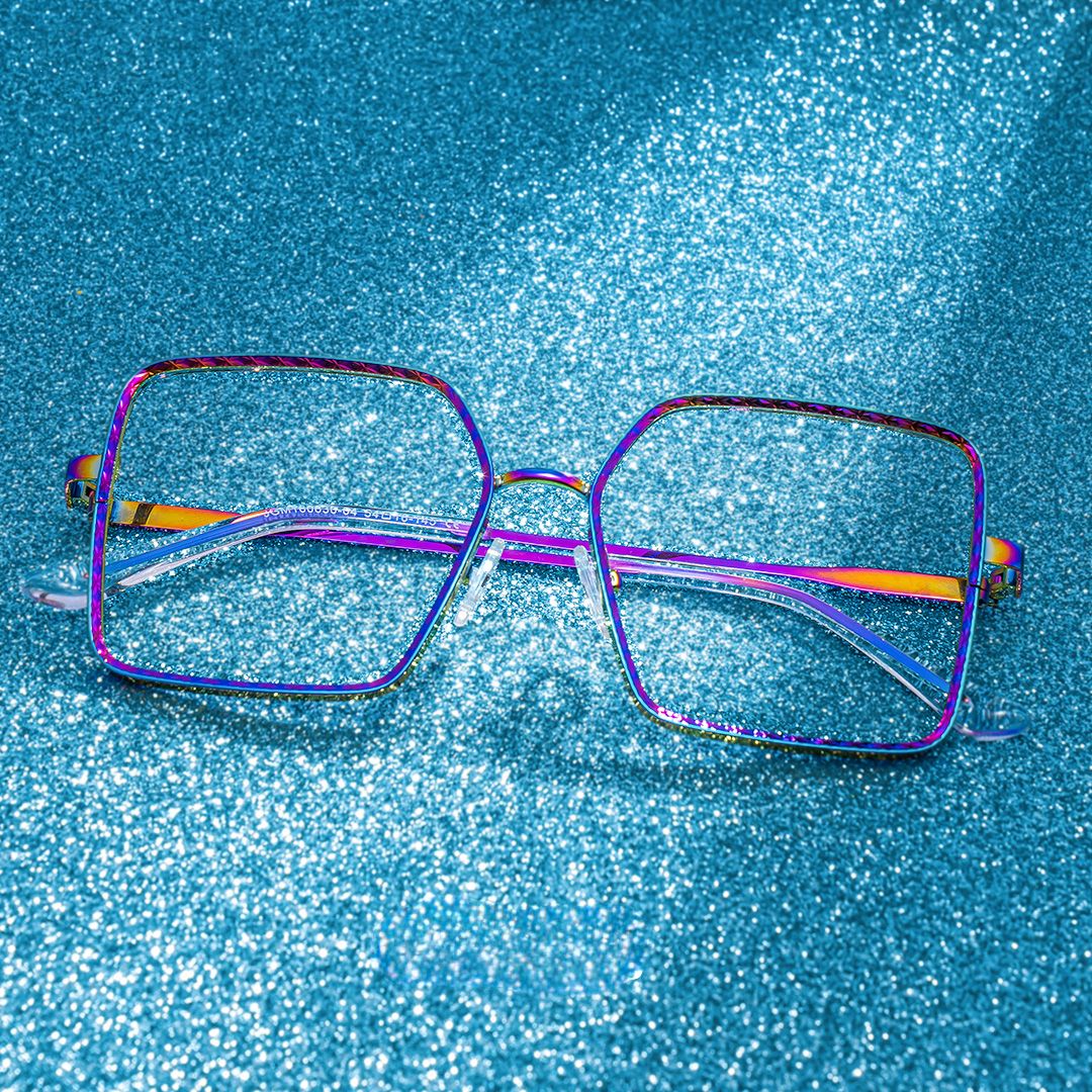 Thalia Lila Quadratisch Metall Brille2