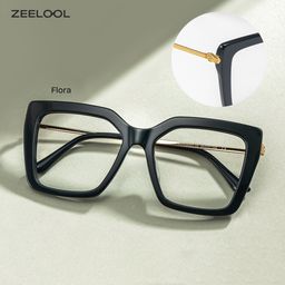 Flora Schwarz Quadratisch Brille0