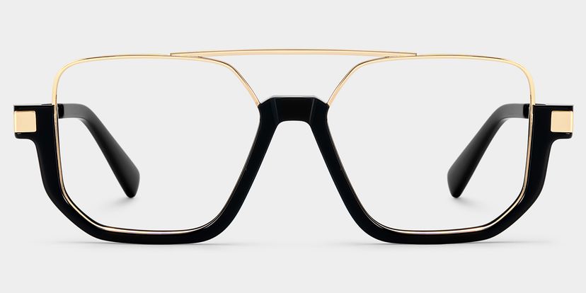 Oromiya Schwarz-Gold Pilot Brille