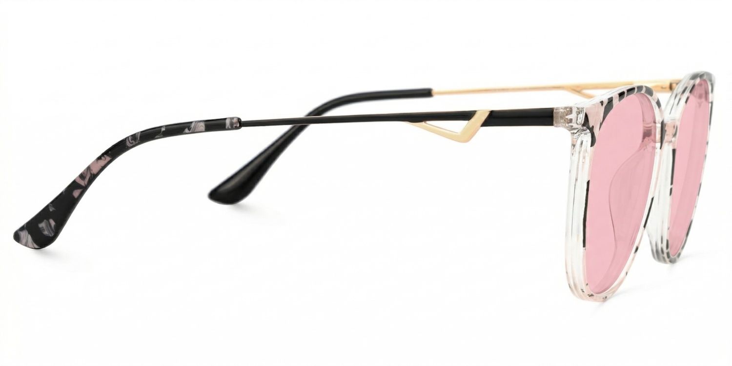 Babbage Blumendruck-Rosa Round Sonnenbrille, die Dein Gesicht umrahmen | ZEELOOL2