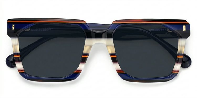 Laguer Blau Rechteckig Sonnenbrille