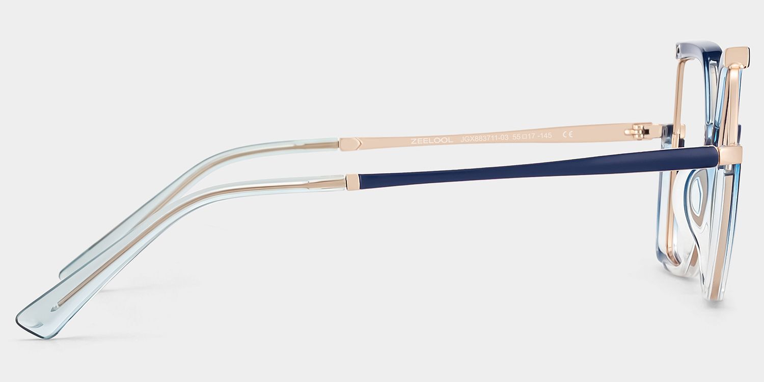 Yulisa Blau Quadratisch Gemischte Materialien Brille5
