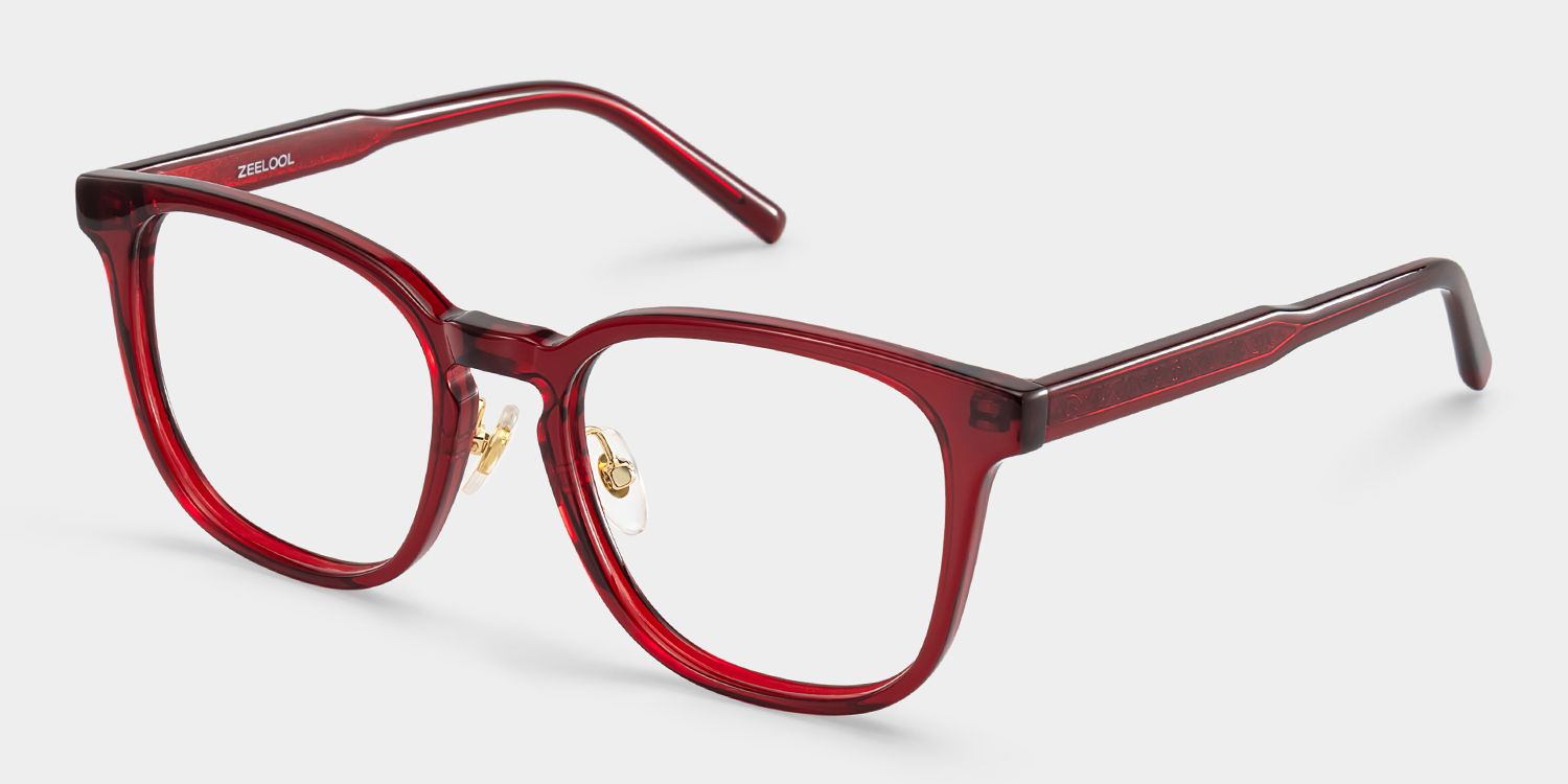 Hailey Rot Quadratisch Brille5
